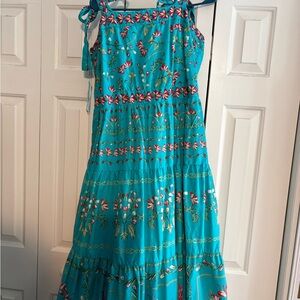 Floral Teal Maxi Dress